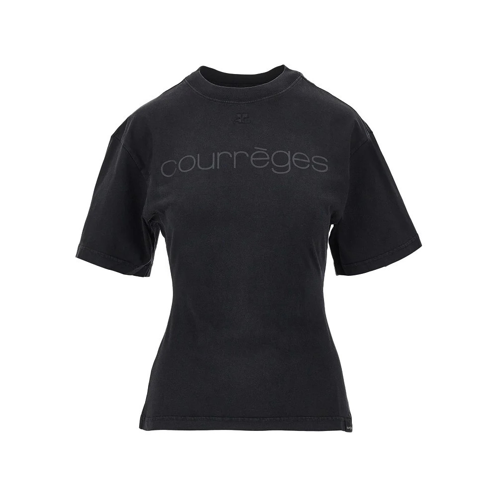 Courreges Logo Print Fitted T-Shirt